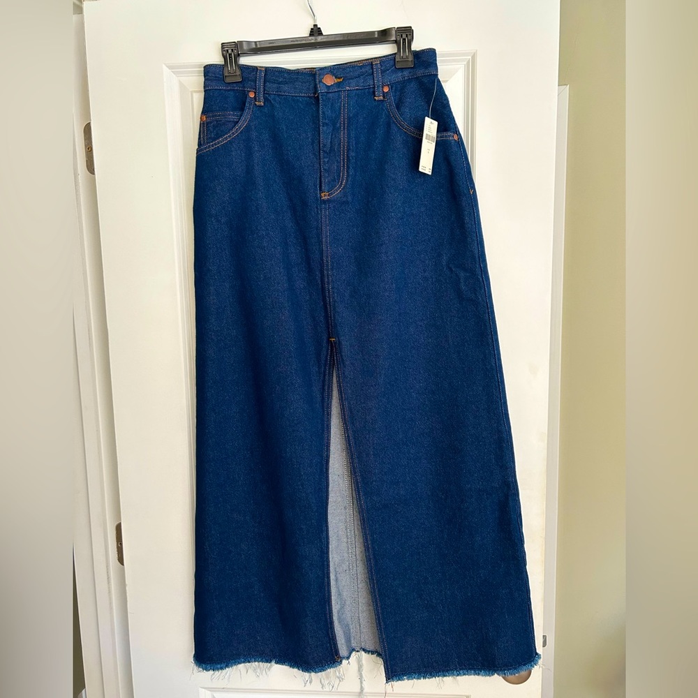 Anthropologie long denim skirt